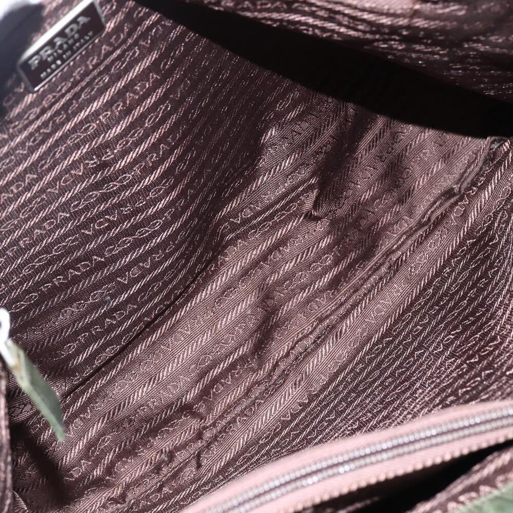 PRADA Tote Bag Nylon Khaki Silver Auth bs29922 - Picture 11 of 16
